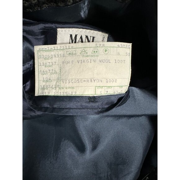 Mani Mens Suit Coat 43R Blazer Made in Italy 100% Pure Virgin Wool Navy - Picture 14 of 14